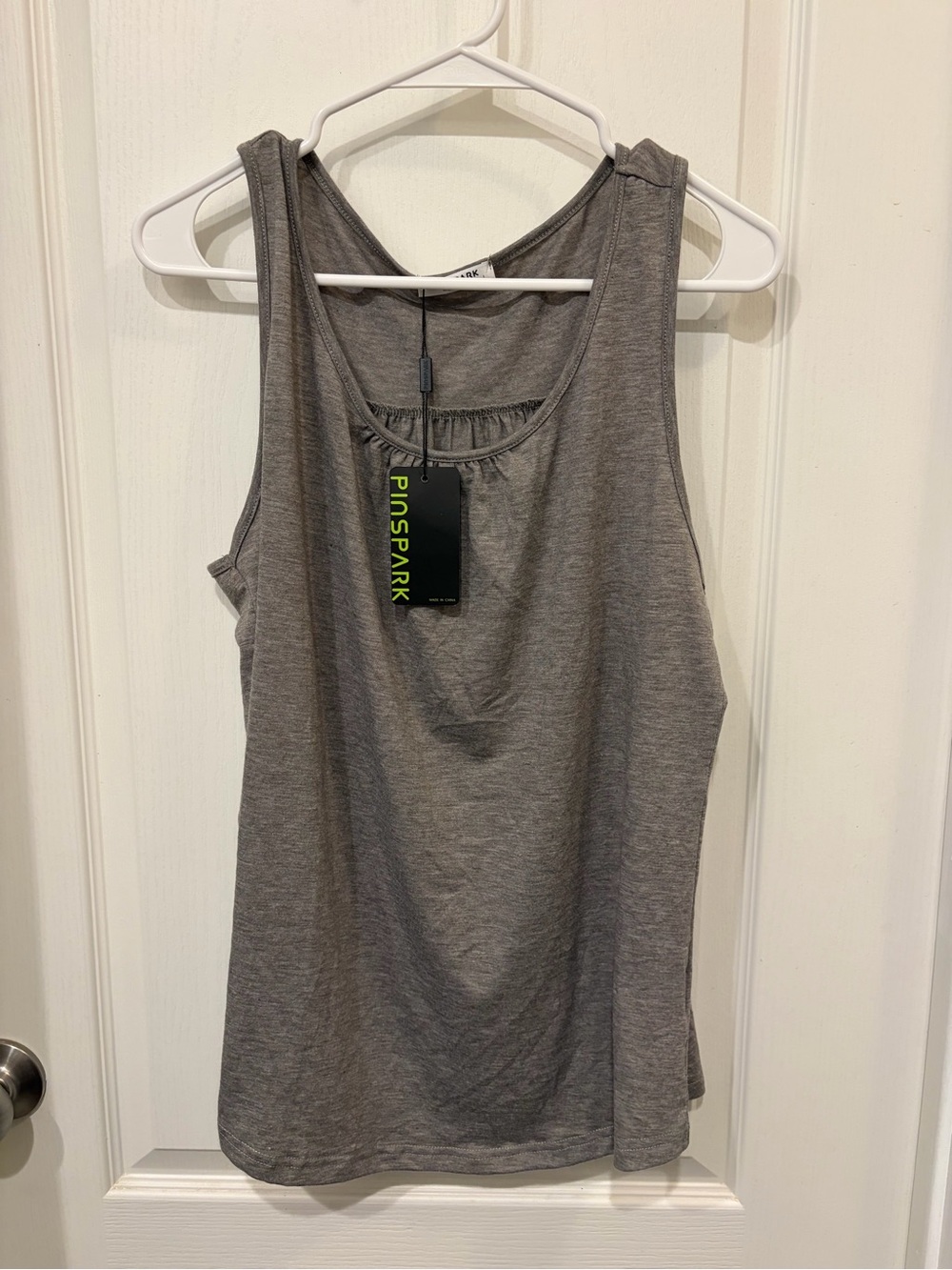 Pinspark Gray Scoop-Neck Tank Top